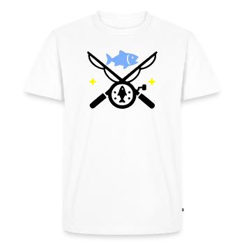 Pêche et pêche | Petri Heil Hobby Logo - T-shirt Premium bio Homme - blanc - Devant - Nico (187cm)