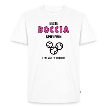Joueuse de boccia Meilleure joueuse de boccia Anniversaire - T-shirt Premium bio Homme - blanc - Devant - Nico (187cm)