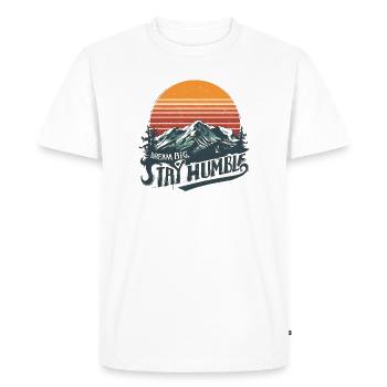 Rêve grand Reste Humble Mountain - T-shirt Premium bio Homme - blanc - Devant - Nico (187cm)