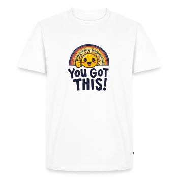Sunshine Boost You Got This - Men's Premium Organic T-Shirt - white - Front - Nico (187cm)