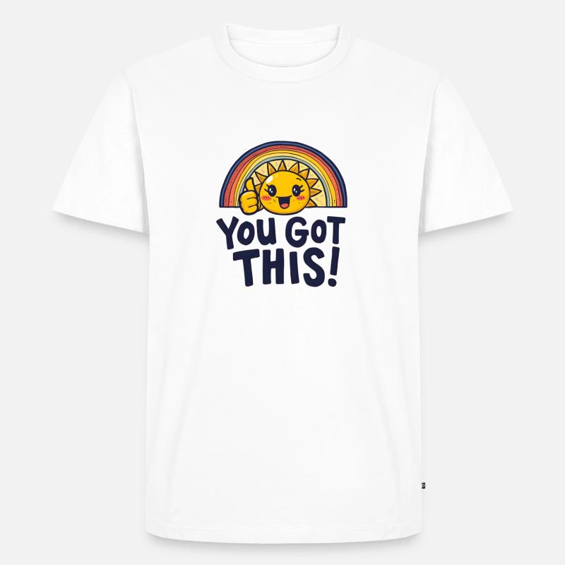 Sunshine Boost, du schaffst das. - Männer Premium Bio T-Shirt - Weiß
