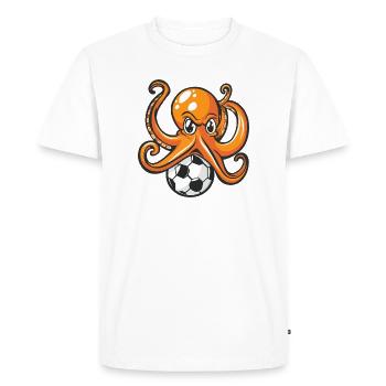 Pieuvre sur le ballon - T-shirt Premium bio Homme - blanc - Devant - Nico (187cm)