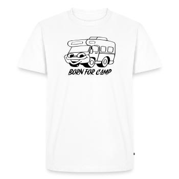 Né pour le camp - T-shirt Premium bio Homme - blanc - Devant - Nico (187cm)