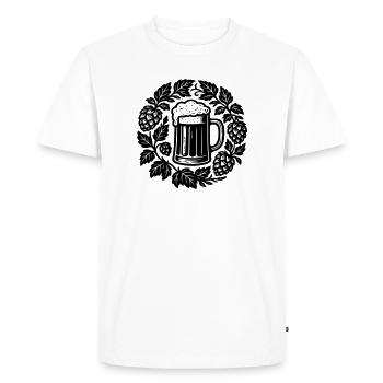 Bier kranz - Men's Premium Organic T-Shirt - white - Front - Nico (187cm)