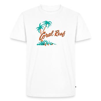 Logo du palmier du récif corallien - T-shirt Premium bio Homme - blanc - Devant - Nico (187cm)