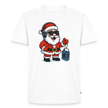 Christmas DJ Santa Groove - Men's Premium Organic T-Shirt - white - Front - Nico (187cm)