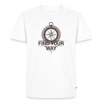 Trouvez votre chemin Compass Adventurer - T-shirt Premium bio Homme - blanc - Devant - Nico (187cm)