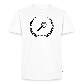 Magnifying Glass Symbol Wreath - Men's Premium Organic T-Shirt - white - Front - Nico (187cm)