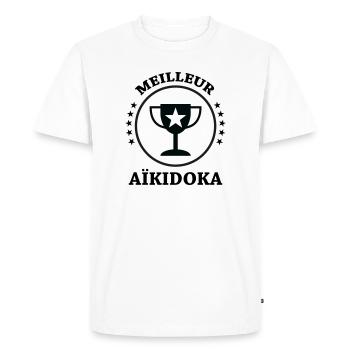 meilleur Aïkidoka - Aïkido  - T-shirt Premium bio Homme - blanc - Devant - Nico (187cm)