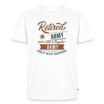 L’armée à la retraite est beaucoup plus heureuse - T-shirt Premium bio Homme - blanc - Devant - Nico (187cm)