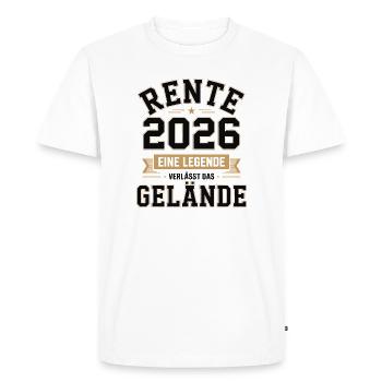 Pension 2026: A legend - Men's Premium Organic T-Shirt - white - Front - Nico (187cm)
