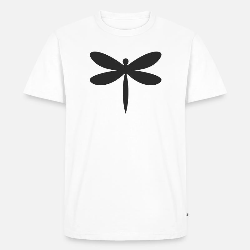 Libelle Silhouette  - Männer Premium Bio T-Shirt - Weiß