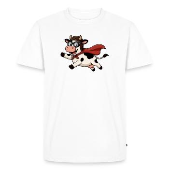 Super vache avec cape - T-shirt Premium bio Homme - blanc - Devant - Nico (187cm)