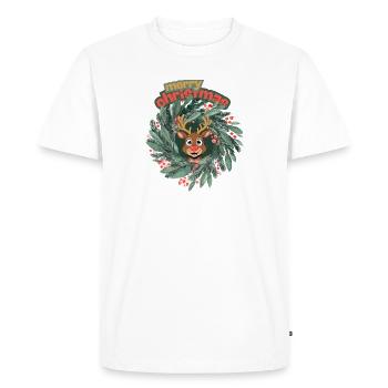 Mignon renne dans la couronne de Noël - T-shirt Premium bio Homme - blanc - Devant - Nico (187cm)