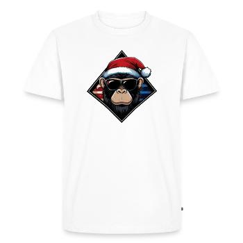 Monkey Santa with sunglasses - Men's Premium Organic T-Shirt - white - Front - Nico (187cm)