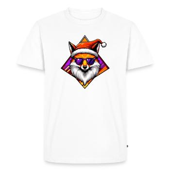 Fox Santa Swag - T-shirt Premium bio Homme - blanc - Devant - Nico (187cm)