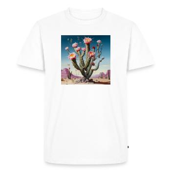 Jonc de fleur de cactus du désert - T-shirt Premium bio Homme - blanc - Devant - Nico (187cm)