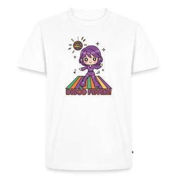 Disco Fever | Chibi Girl Dance Retro Party 70s 80s - Men's Premium Organic T-Shirt - white - Front - Nico (187cm)