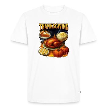 Action de grâce - T-shirt Premium bio Homme - blanc - Devant - Nico (187cm)