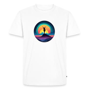 Sérénité au soleil levant - T-shirt Premium bio Homme - blanc - Devant - Nico (187cm)