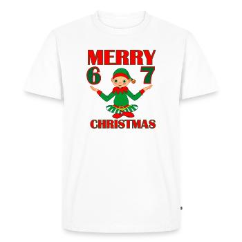 Vibrations Elf 6–7 – NOËL (Inspiré par le 6- - T-shirt Premium bio Homme - blanc - Devant - Nico (187cm)