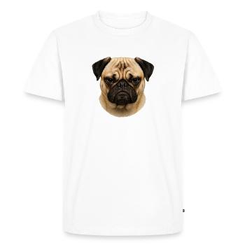 Pug Face Portrait - Men's Premium Organic T-Shirt - white - Front - Nico (187cm)