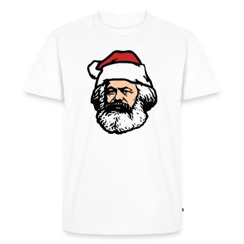 Karl Marx Père Noël | Silhouette – classique - T-shirt Premium bio Homme - blanc - Devant - Nico (187cm)