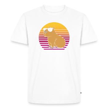 Joyeux anniversaire Capybara Joyeux anniversaire - T-shirt Premium bio Homme - blanc - Devant - Nico (187cm)