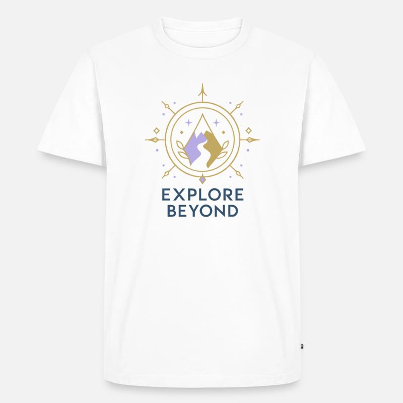 Explore Beyond Kompass - Männer Premium Bio T-Shirt - Weiß