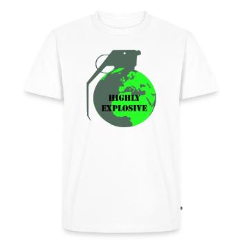 Explosive Earth - Men's Premium Organic T-Shirt - white - Front - Nico (187cm)