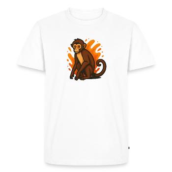 Singe-araignée à l’aura enflammée - T-shirt Premium bio Homme - blanc - Devant - Nico (187cm)