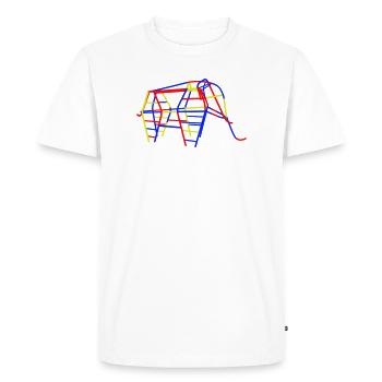 Éléphant grimpeur en RDA - T-shirt Premium bio Homme - blanc - Devant - Nico (187cm)