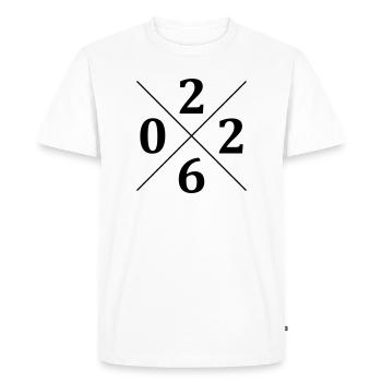 2026 - T-shirt Premium bio Homme - blanc - Devant - Nico (187cm)