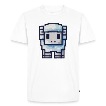 Pixel Sheep - Design rétro mignon - T-shirt Premium bio Homme - blanc - Devant - Nico (187cm)