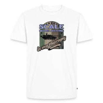 Thérapie de modélisme - T-shirt Premium bio Homme - blanc - Devant - Nico (187cm)