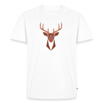 Geometric Deer Head Rudolph - Men's Premium Organic T-Shirt - white - Front - Nico (187cm)