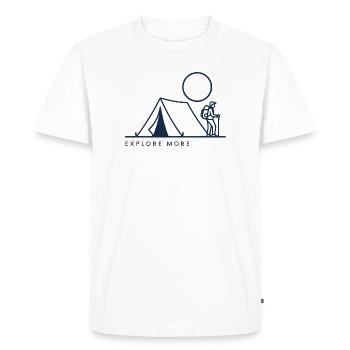 Explore more - Men's Premium Organic T-Shirt - white - Front - Nico (187cm)