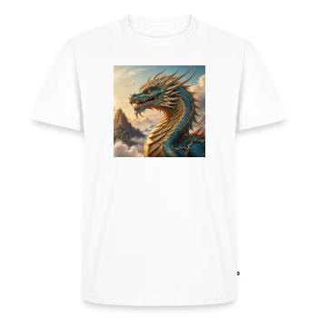 Dragon de Feu - T-shirt Premium bio Homme - blanc - Devant - Nico (187cm)