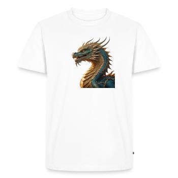 Le dragon - T-shirt Premium bio Homme - blanc - Devant - Nico (187cm)
