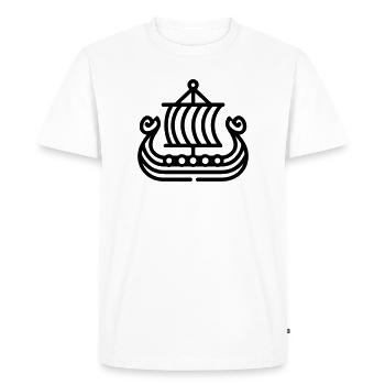 Bateau Viking - T-shirt Premium bio Homme - blanc - Devant - Nico (187cm)