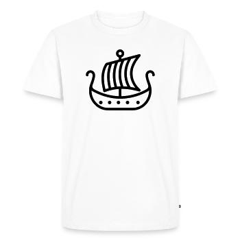 Viking Ship - Men's Premium Organic T-Shirt - white - Front - Nico (187cm)