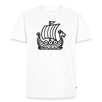 Viking Ship - Men's Premium Organic T-Shirt - white - Front - Nico (187cm)