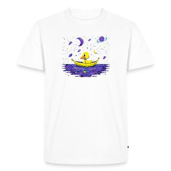 Canard cosmos sur la mer la nuit - T-shirt Premium bio Homme - blanc - Devant - Nico (187cm)