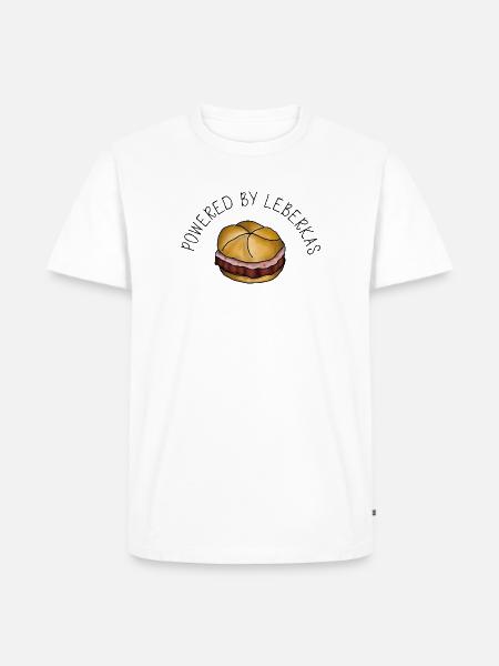 Powered by Leberkas – Leberkäse Spruch - Men's Premium Organic T-Shirt - white