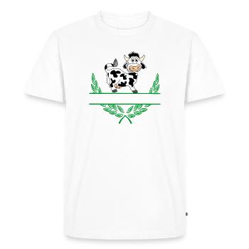 Couronne de laurier vache avec espace de noms - T-shirt Premium bio Homme - blanc - Devant - Nico (187cm)