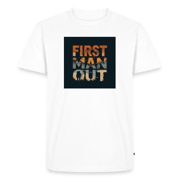 Premier homme à s’évader en montagne - T-shirt Premium bio Homme - blanc - Devant - Nico (187cm)