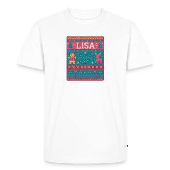 Nom de fête Lisa moche style de Noël, Noël - T-shirt Premium bio Homme - blanc - Devant - Nico (187cm)