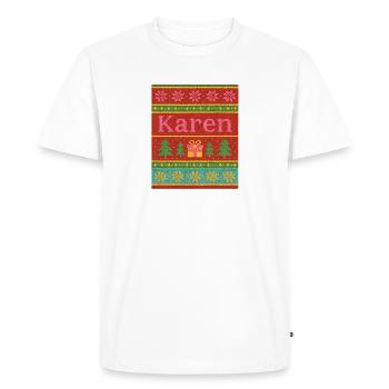 Nom festif Karen Ugly Chrismas Style, Noël - T-shirt Premium bio Homme - blanc - Devant - Nico (187cm)
