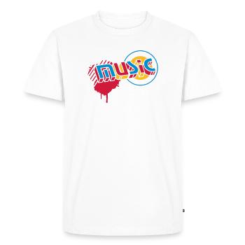 Lettrage musical 3D dans le style graffiti - T-shirt Premium bio Homme - blanc - Devant - Nico (187cm)