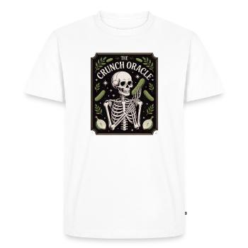The Crunch Oracle Skeleton And Cucumbers Humor - Men's Premium Organic T-Shirt - white - Front - Nico (187cm)